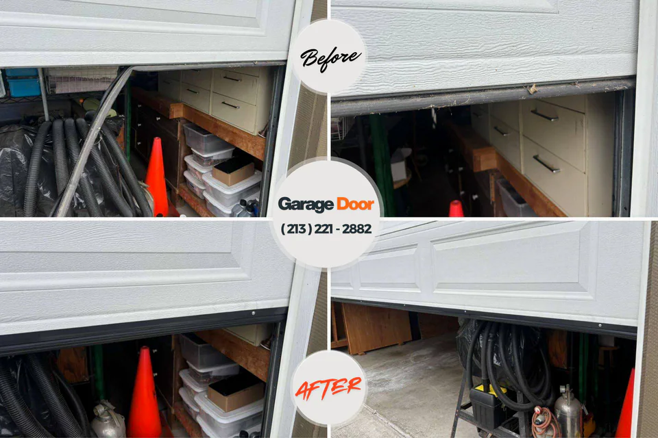 Before and after: garage door repair Jamestown West, NY